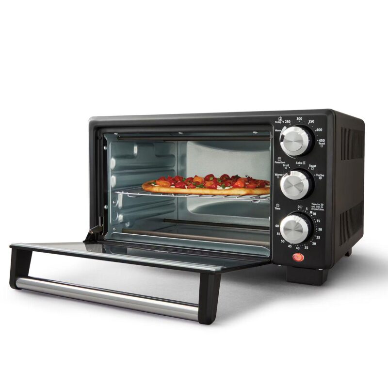 5-in-1 Function 4 Slice Countertop Convection Oven in Matte Black - Image 3