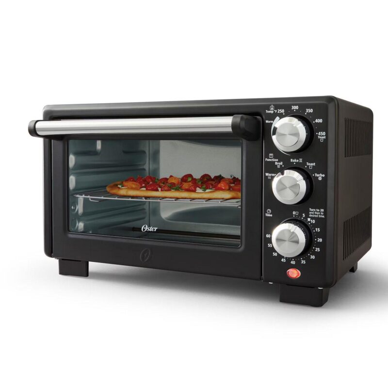 5-in-1 Function 4 Slice Countertop Convection Oven in Matte Black - Image 2