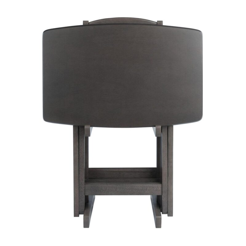 5pc Oyster Gray Contemporary Over-sized Snack Table Set 25.5 - Image 2