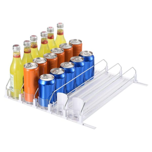 5pcs Soda Can Organizer For Refrigerator, Self Pushing Drink Organizer