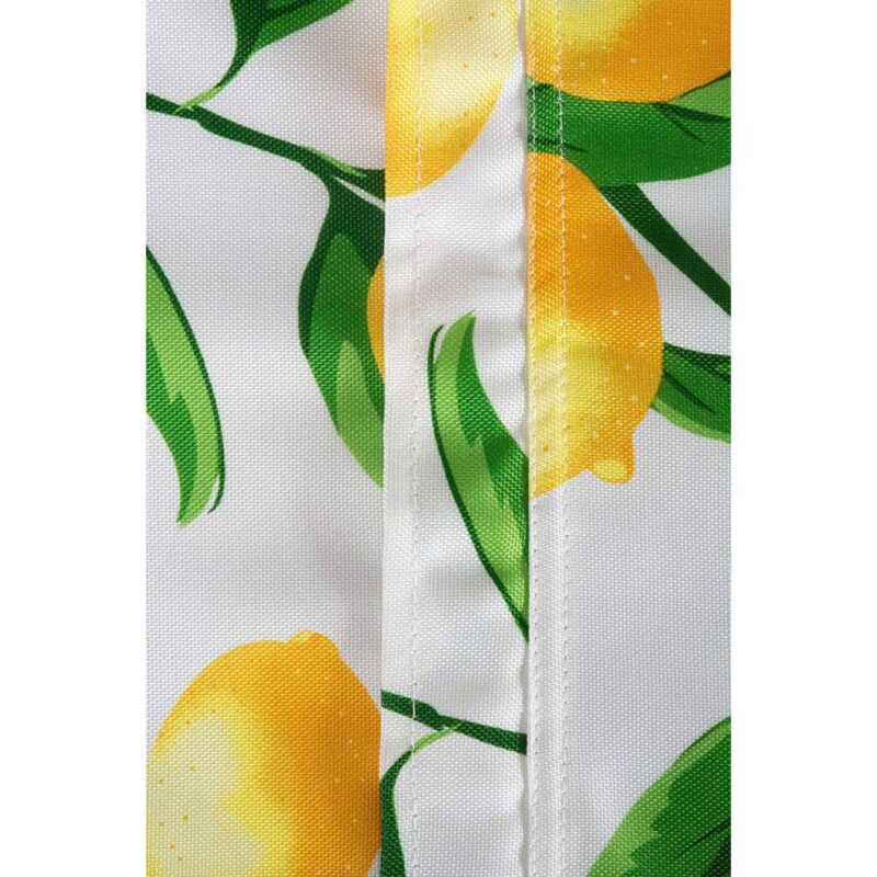 60  Zippered Round Outdoor Tablecloth with Lemon Bliss Print Design - Image 4