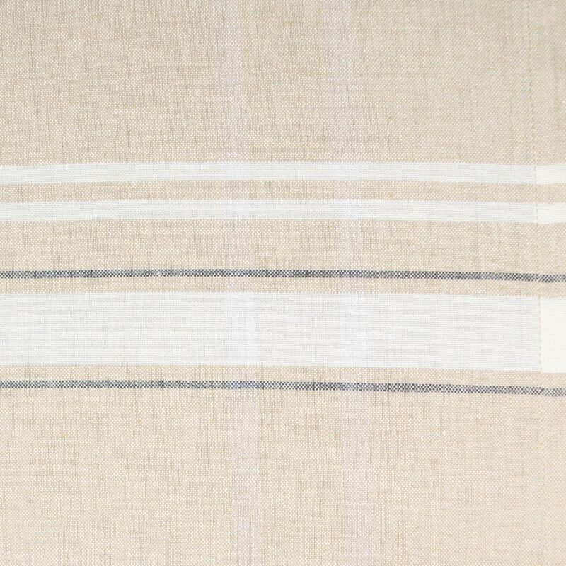 60  x 120  White and Beige Rectangle Cotton Tablecloth - Image 2