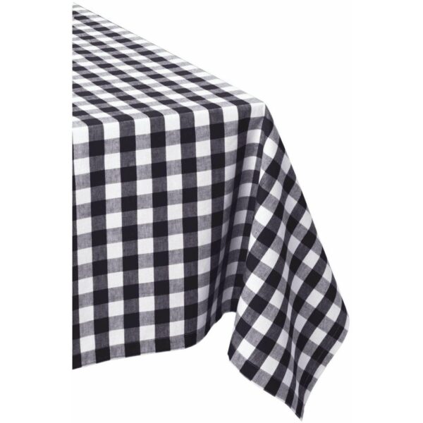 60  x 84  Black and White Checkered Rectangular Tablecloth