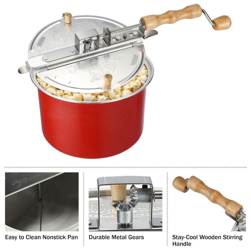 6.5 Quart Crank Stovetop Popcorn Maker - Image 3