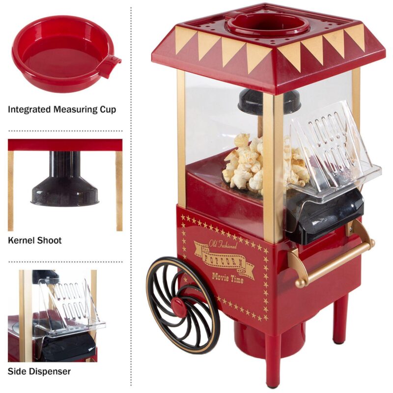 6 Cup Red Countertop Air Popcorn Maker - Image 4