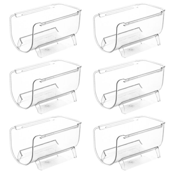 6 Pack Acrylic Wine Bottle Holder Storage Organizer Bin