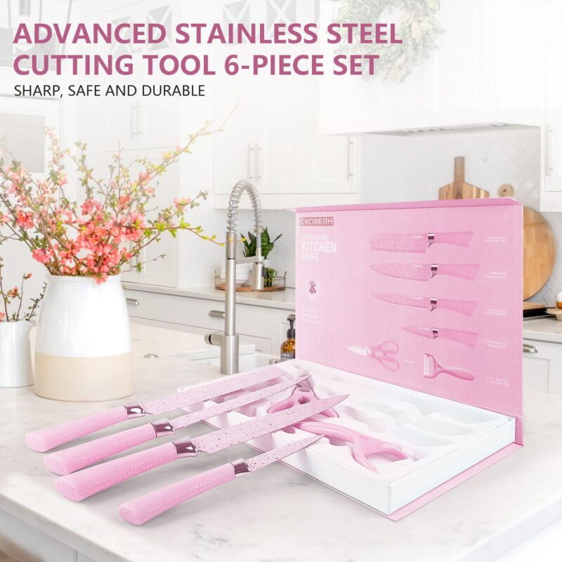 6 Piece High Carbon Stainless Steel Assorted Knife Set - Image 4