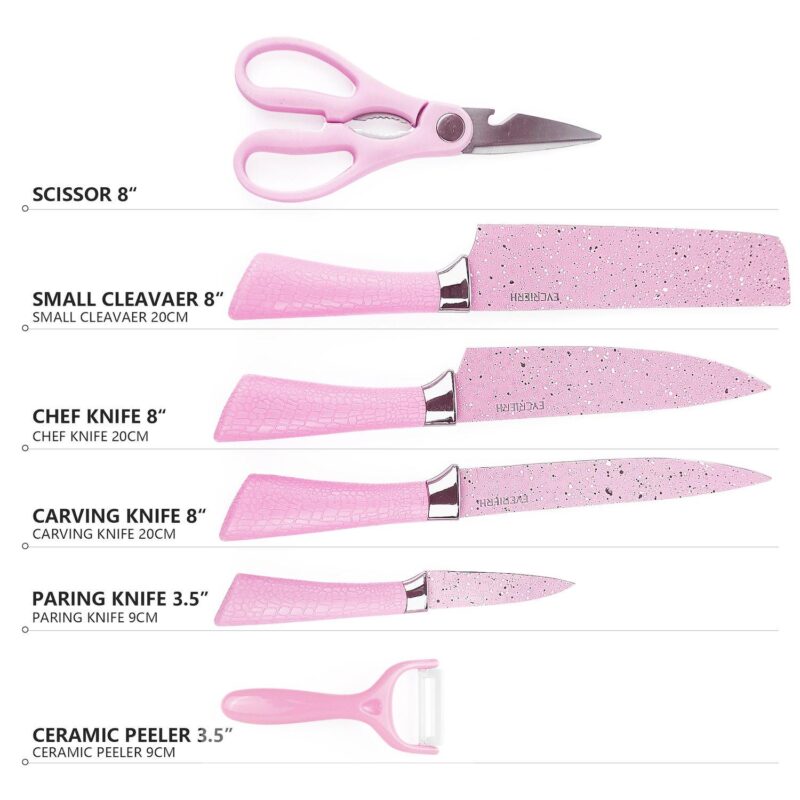 6 Piece High Carbon Stainless Steel Assorted Knife Set - Image 2