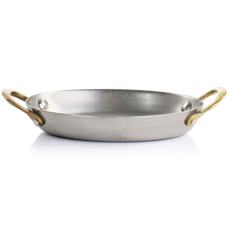 6 Piece Mini Vintage Oval Au Gratin Pan Set with Brass Handle - Image 4