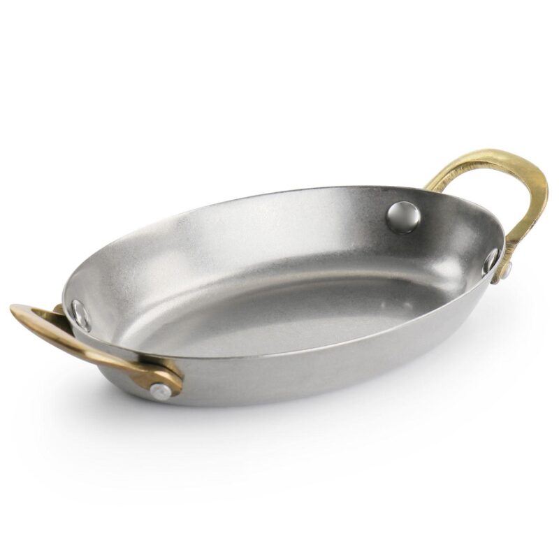 6 Piece Mini Vintage Oval Au Gratin Pan Set with Brass Handle - Image 5