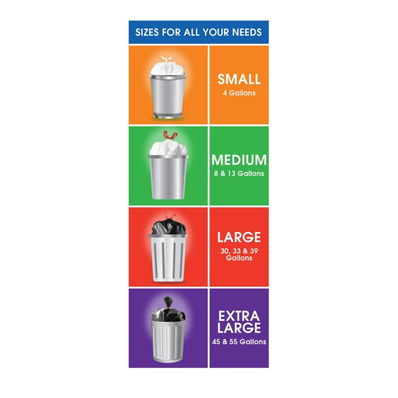 (6 pack) Great Value Strong Flex 13 Gallon Tall Kitchen Drawstring Bags, Mint Scent, 80 Count - Image 8