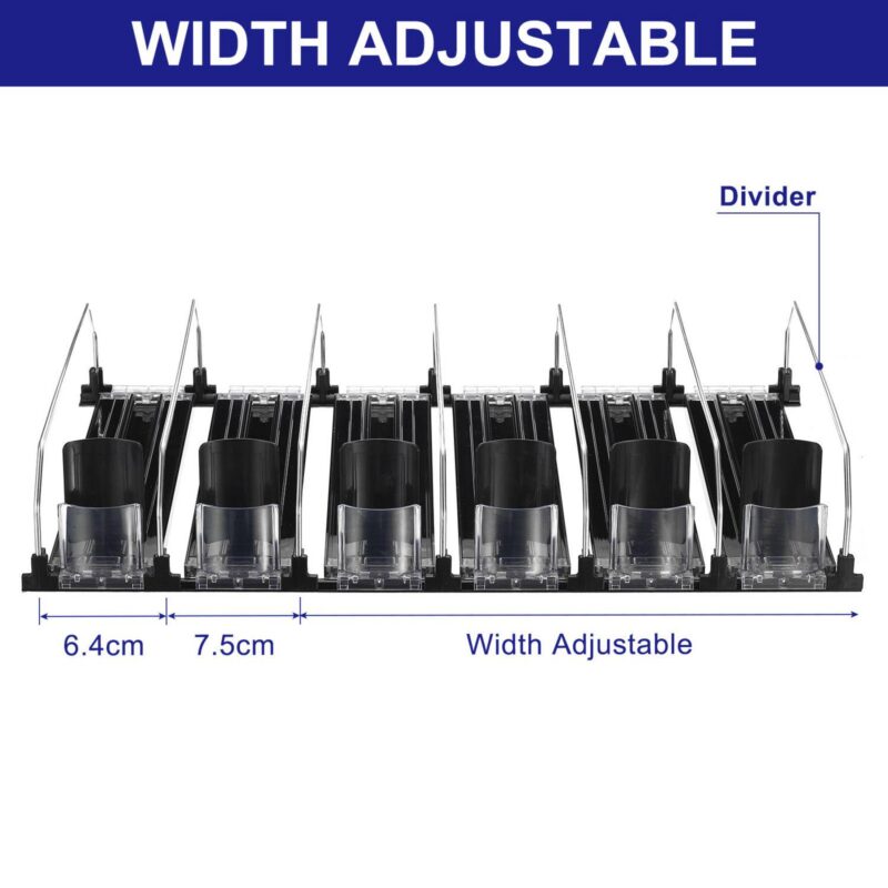 6pcs Soda Can Organizer For Refrigerator, Width Adjustable Drink Dispenser Beverage Pusher - Image 3