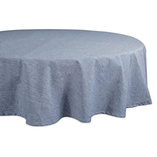 70  Blue Round Chambray Table Cloth