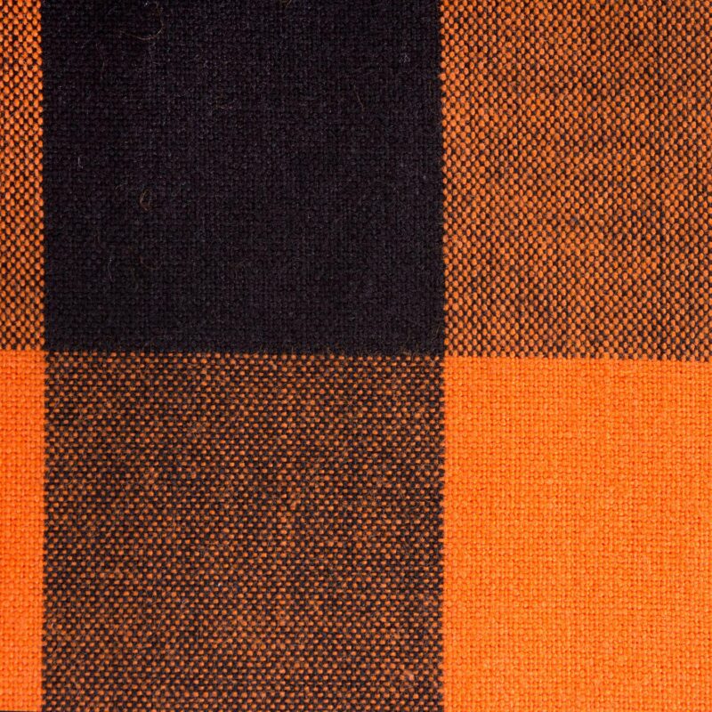70  Orange Buffalo Checkered Round Tablecloth - Image 3