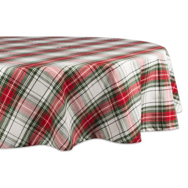 70  Red and Green Christmas Round Plaid Table Cloth