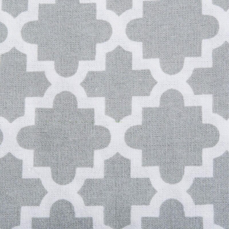 70  Round Gray Cotton Lattice Tablecloth - Image 2
