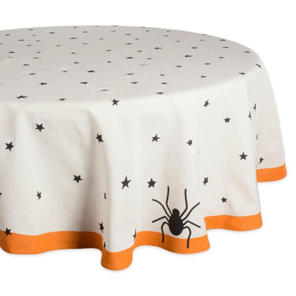 70  White and Black Stars Halloween Printed Round Tablecloth