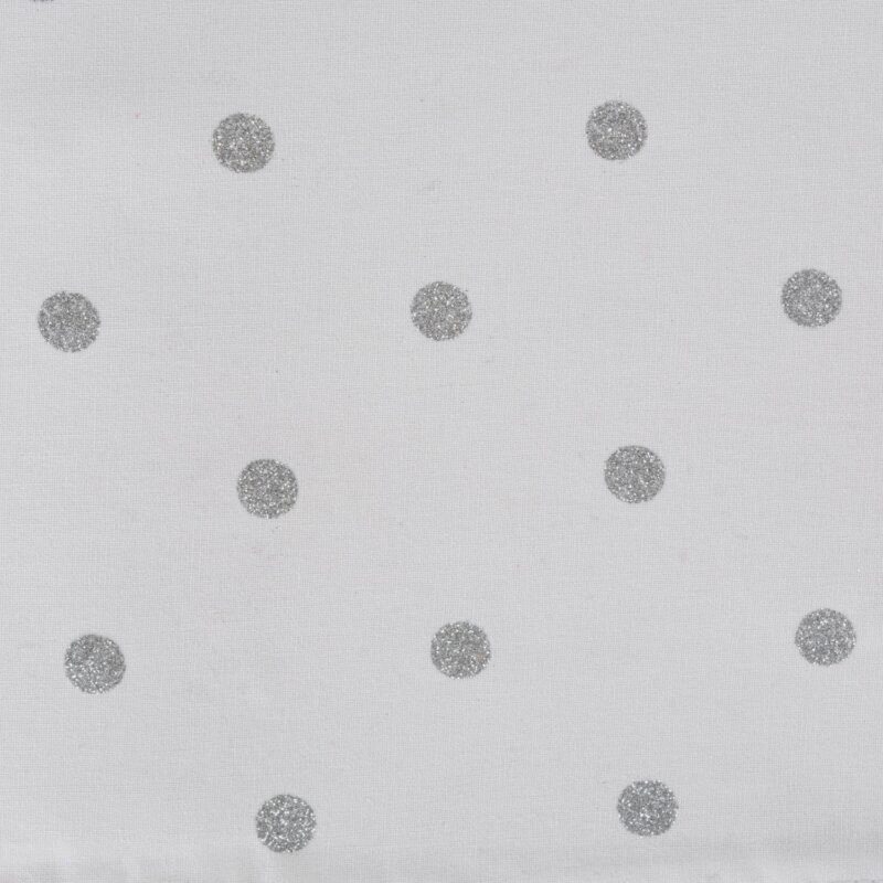 72  White and Silver Rectangular Polka Dot Table Runner - Image 4