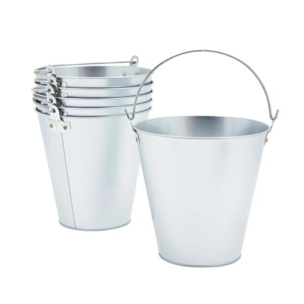 7  Large Galvanized Bucket Cooler 6 Pcs