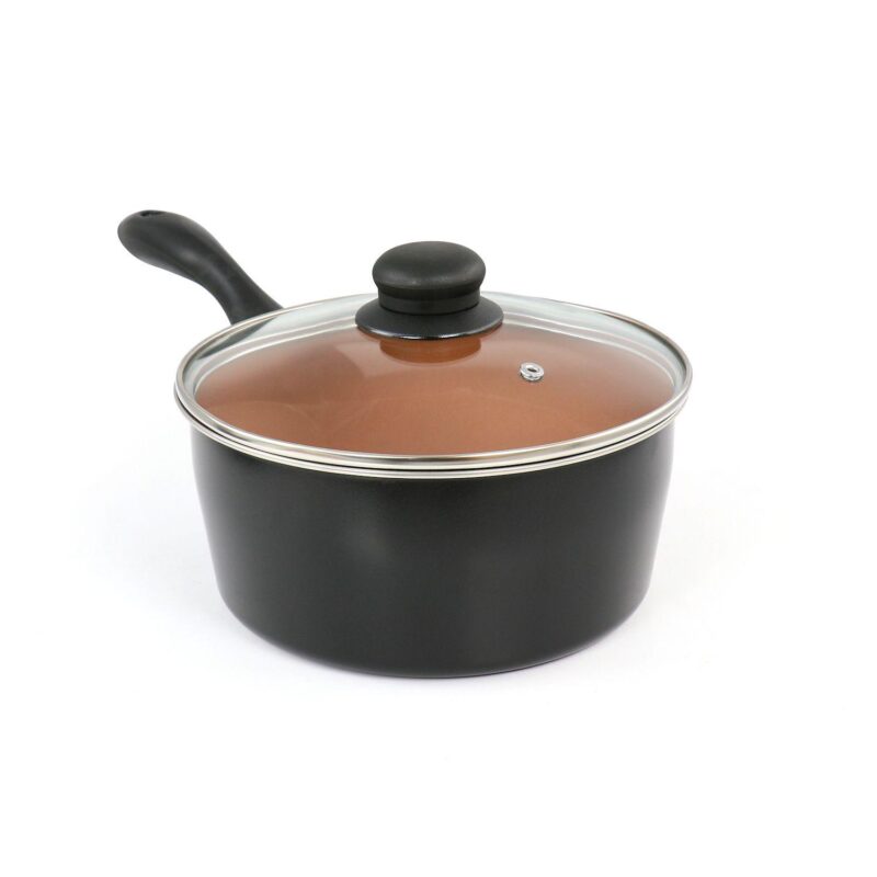 7 Piece Carbon Steel Nonstick Cookware Set in Black and Copper - Image 3
