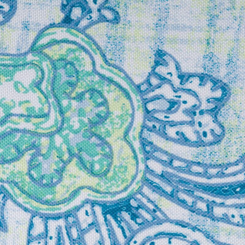 84  Zippered Outdoor Tablecloth with Blue Watercolor Paisley Print Design - Image 2