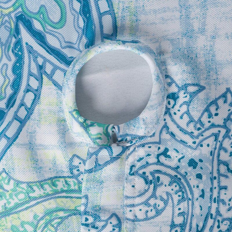 84  Zippered Outdoor Tablecloth with Blue Watercolor Paisley Print Design - Image 3