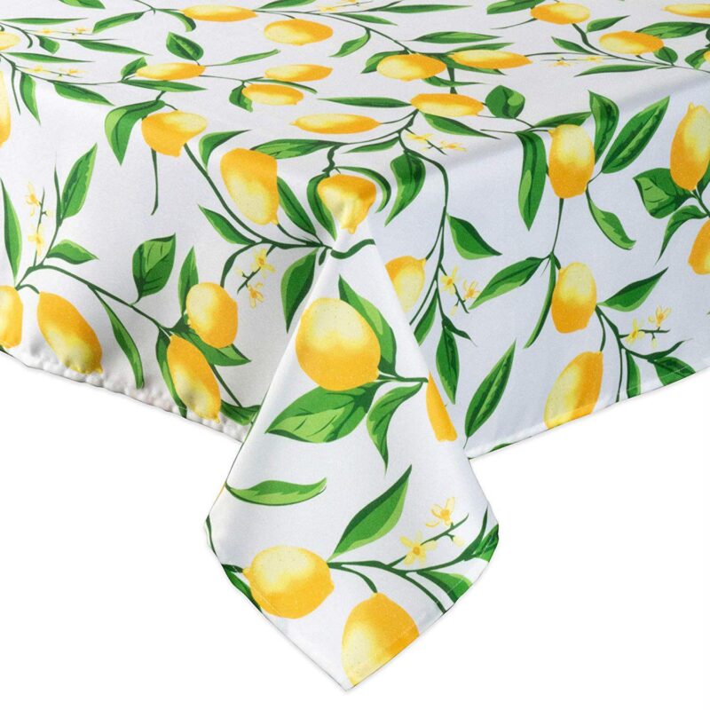 84  Zippered Outdoor Tablecloth with Lemon Bliss Print Design - Image 4