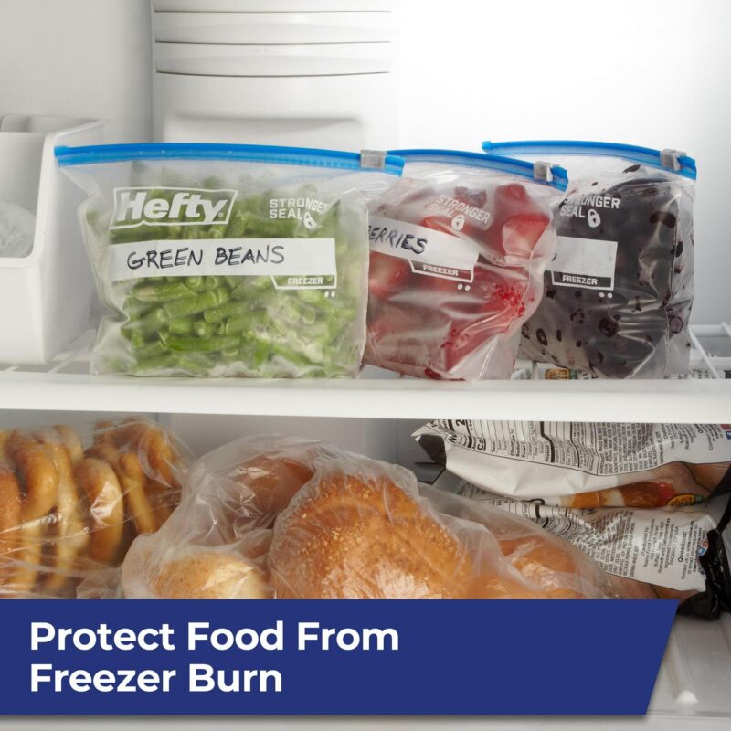 (9 pack) Hefty Slider Freezer Kitchen Storage Bags, Quart Size, 50 Count - Image 6