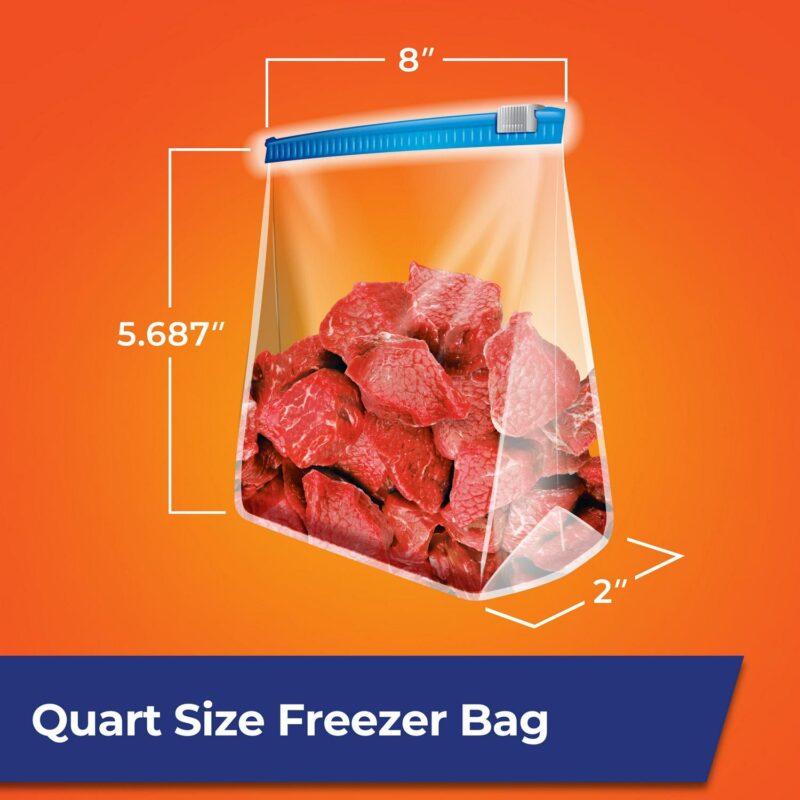 (9 pack) Hefty Slider Freezer Kitchen Storage Bags, Quart Size, 50 Count - Image 8