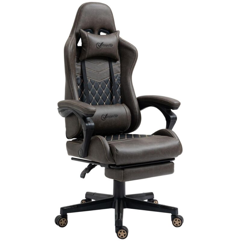 Adjustable High Back Gaming Chair Racing Office Recliner W/ Footrest, Pillow - Image 6