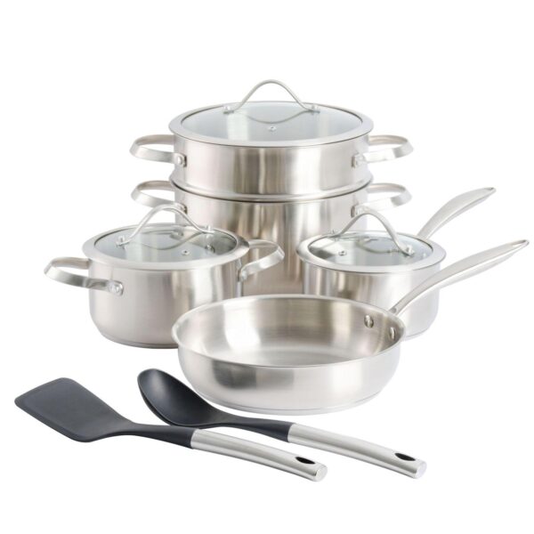 Aiden 10 Piece Stainless Steel Cookware Set