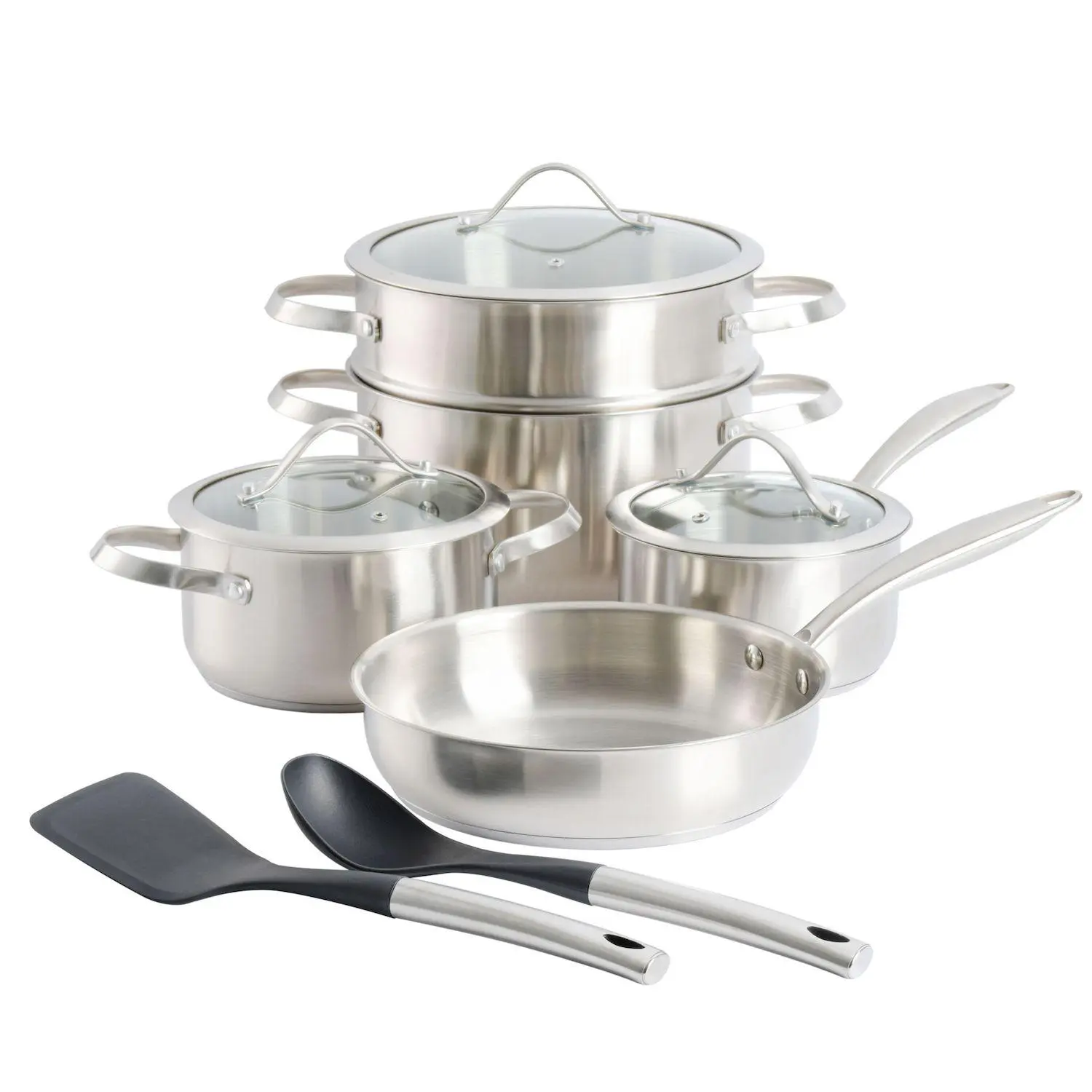 Aiden 10 Piece Stainless Steel Cookware Set 1 Aiden 10 Piece Stainless Steel Cookware Set