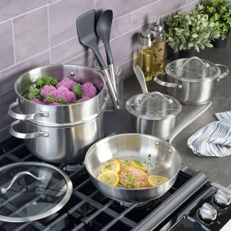 Aiden 10 Piece Stainless Steel Cookware Set - Image 5