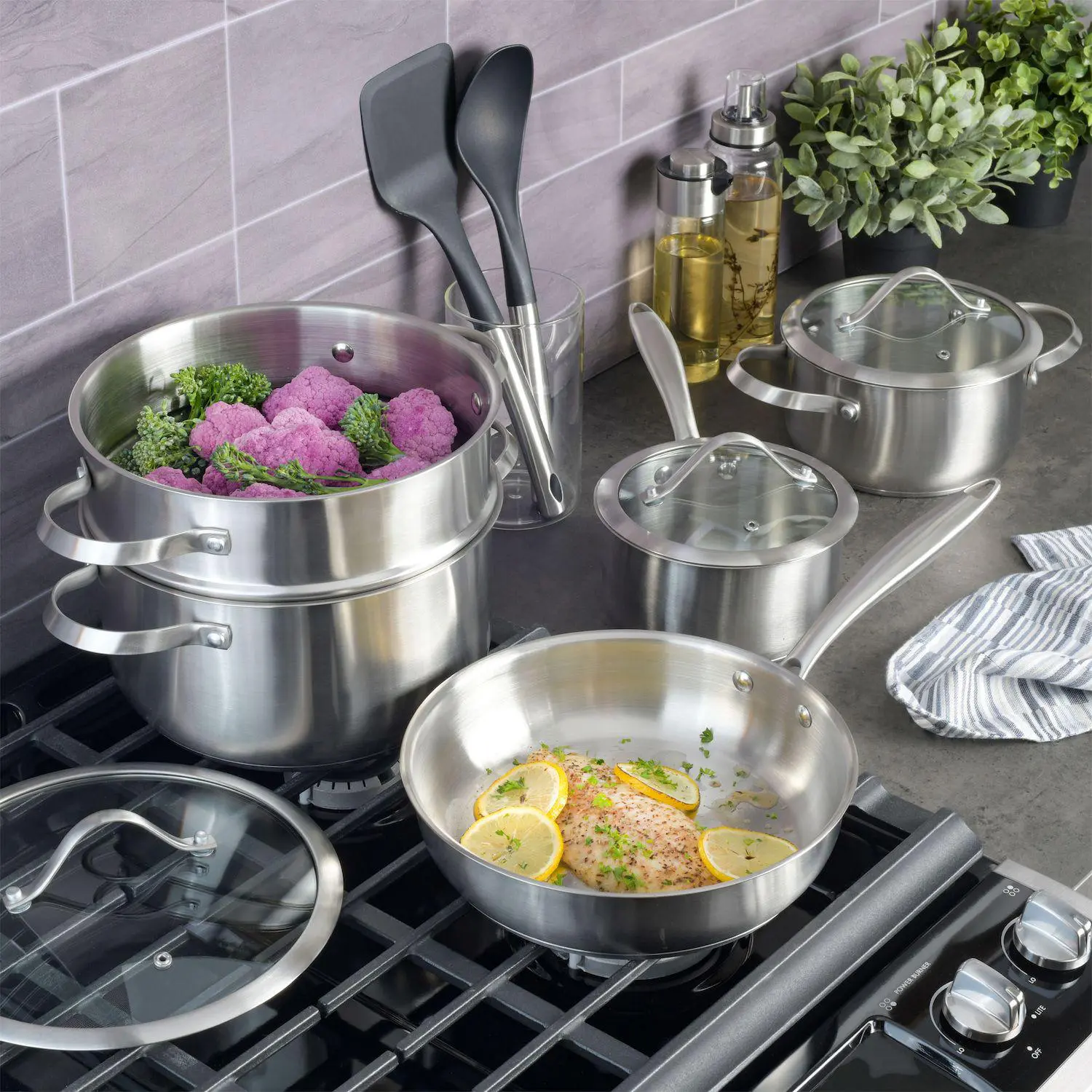 Aiden 10 Piece Stainless Steel Cookware Set 5 Aiden 10 Piece Stainless Steel Cookware Set - Image 5