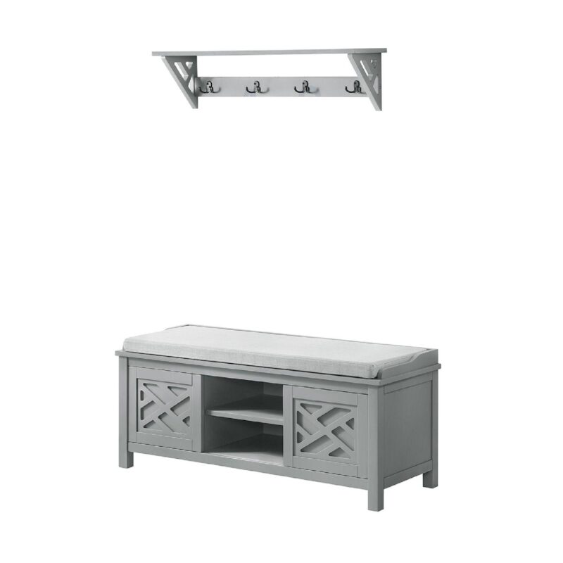 Alaterre Furniture Coventry Storage Bench and Coat Rack 2-piece Set - Image 9