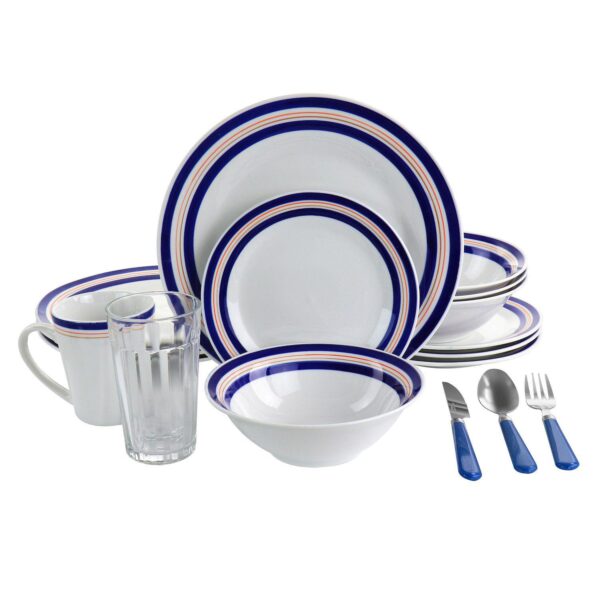 All U Need 32 Piece Ceramic Dinnerware Set in White