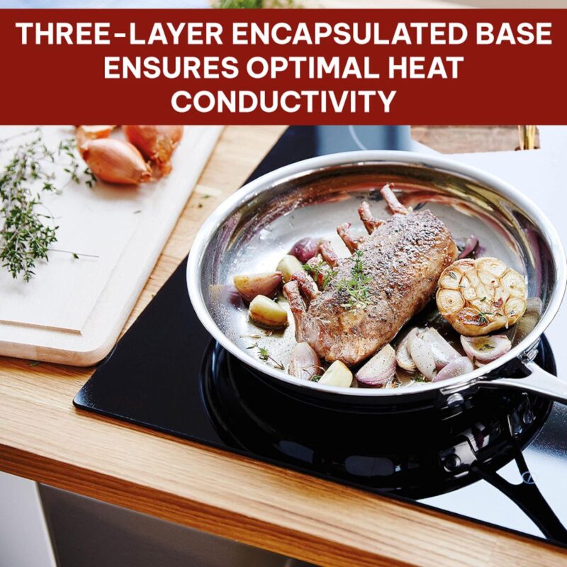 Alva Chef Stainless Steel Frying Pan Skillet Non-Toxic Cookware Stainless Steel Skillet 8 - Image 5