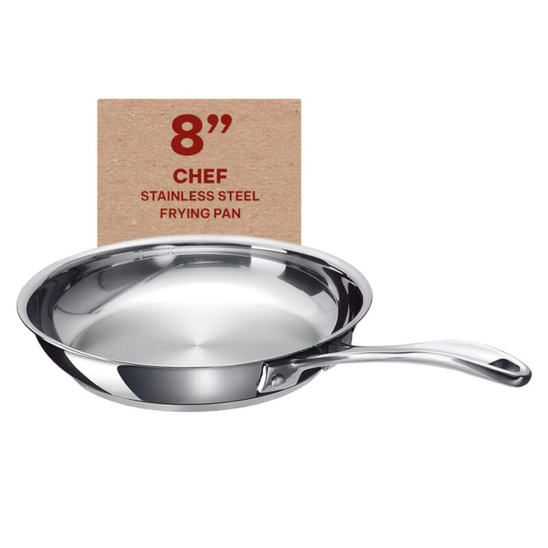 Alva Chef Stainless Steel Frying Pan Skillet Non-Toxic Cookware Stainless Steel Skillet 8
