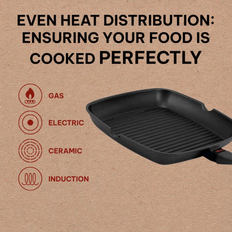 Alva Energy Ceramic Coated Cast Aluminum Grill Pan Non Toxic Indoor Grill Griddle 11 - Image 3
