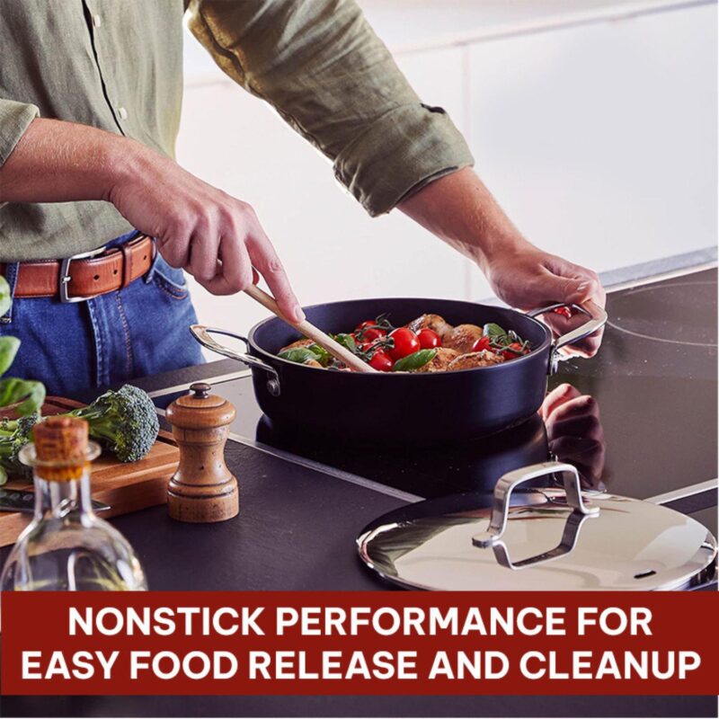 Alva Maestro Ceramic Nonstick Saute Frying Pan Skillet with Lid Non Toxic Oven Safe 9.5 - Image 5