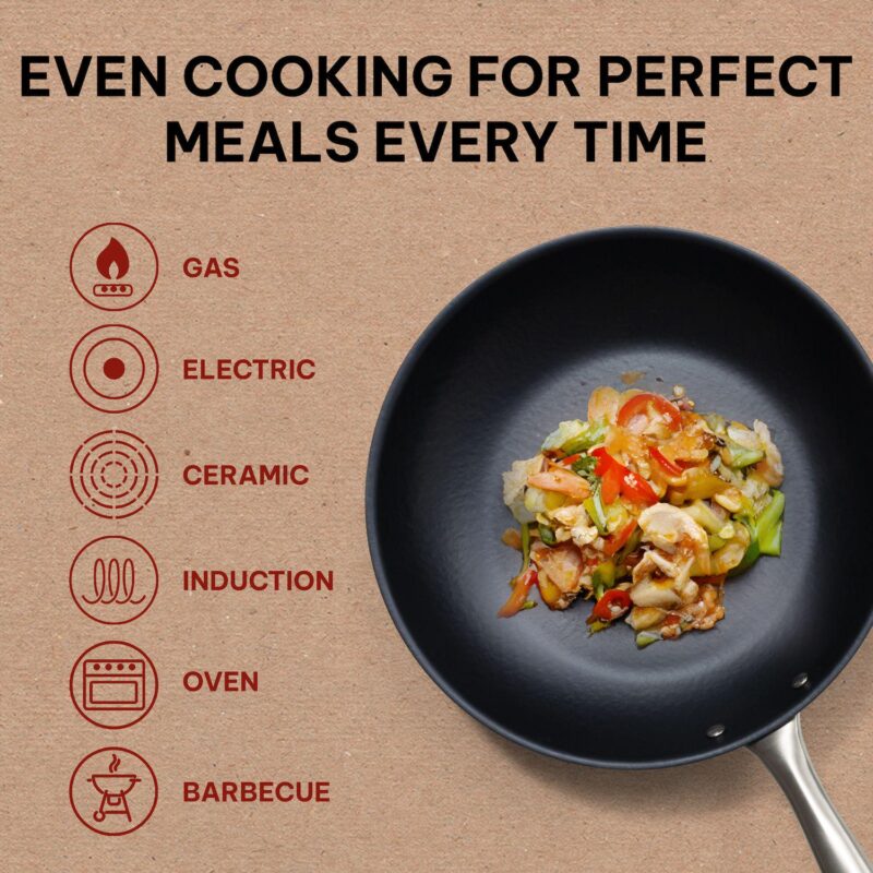 Alva x Black Angus Nonstick Carbon Steel Frying Pan Skillet Non-Toxic Stay Cool Handle 11 - Image 3