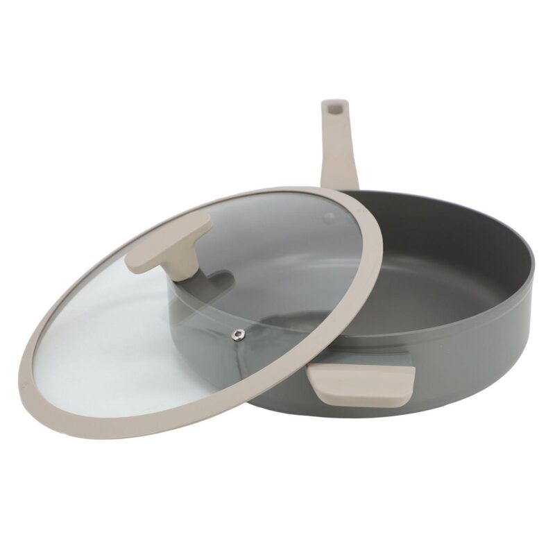 Ambrose 4.5 Quart Nonstick Aluminum Saute Pan with Lid in Matte Grey - Image 2