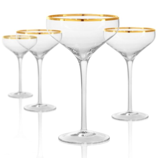 Artland 4-piece Gold Band Champagne Coupe Set