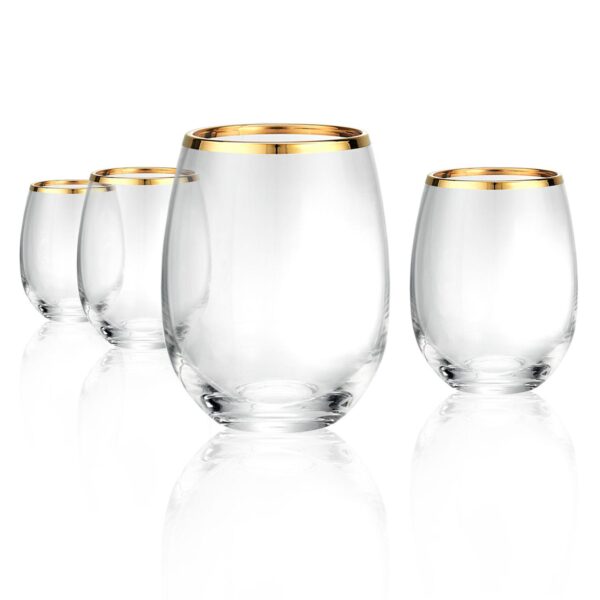 Artland 4-piece Gold Band Stemless Wine Glass