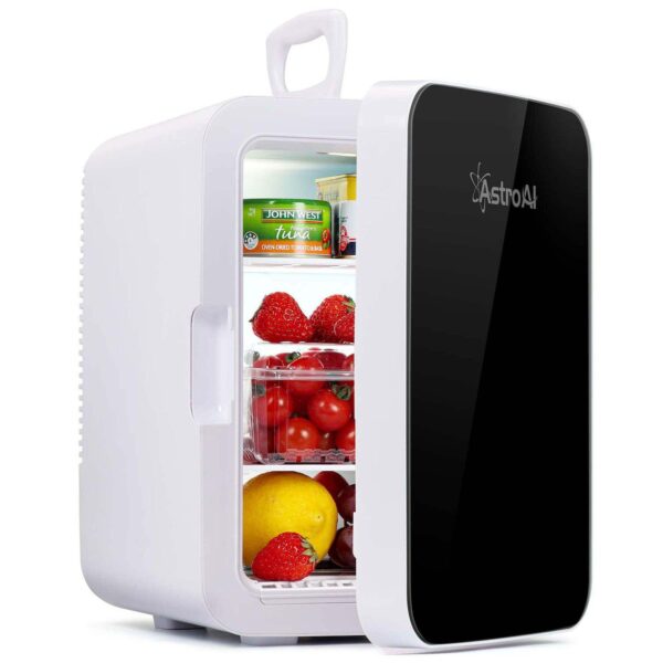 Astroai Mini Fridge 10 Liter/15 Can, Compact Refrigerator, Ac For Home, Dorm, Dc 12v Car