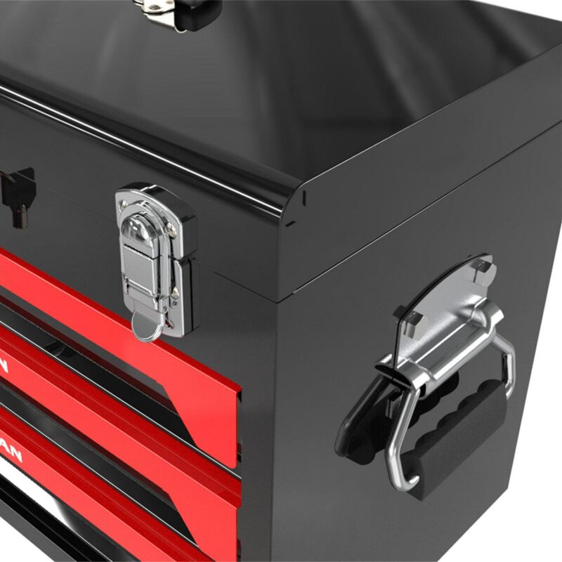 Aukfa 439-Piece Mechanics Tool Set, 3 Drawer Tool Organizer Metal Box w/ Tool Kit for Home, Auto Repair, Red - Image 6
