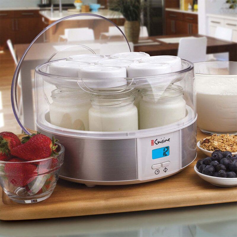Automatic Yogurt Maker; W/15 Hour Timer, Lcd Dispay, Jar Lid Dates, And 7- 6oz Glass Jars - Image 3