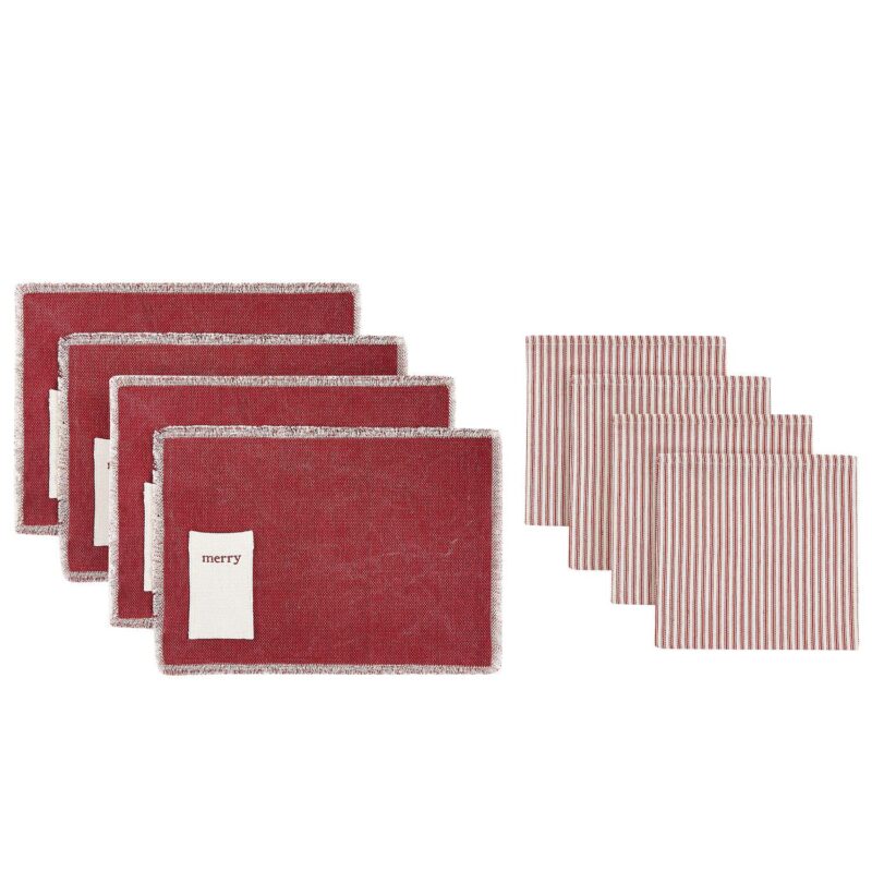 Avanti Merry Holiday 8-Piece Table Placemats and Dinner Napkins Set - Image 5