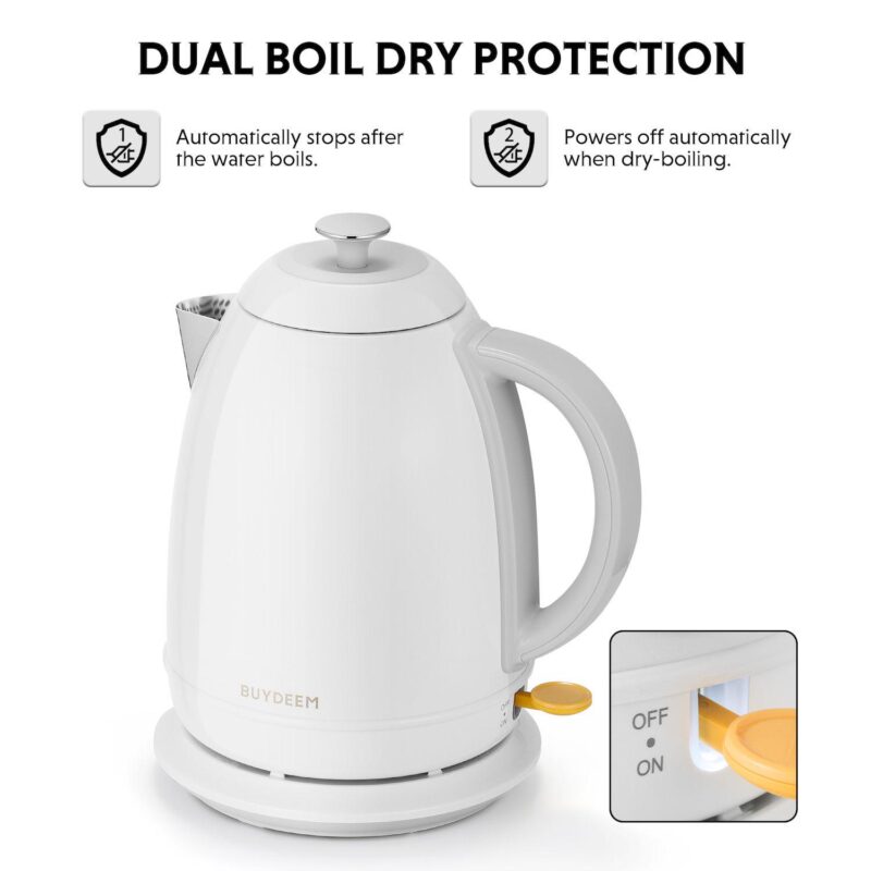 BUYDEEM K640N 1.7L Stainless Steel Electric Kettle, Auto Shut-Off, Boil Dry Protection, 1440W - Image 4