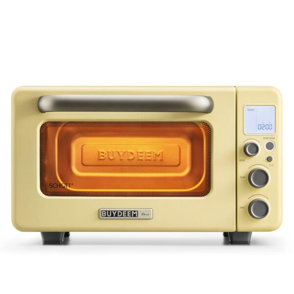 BUYDEEM T10 12QT Countertop Toaster Oven, 7 Cooking Modes, No Preheat, Retro Design with Grill Rack